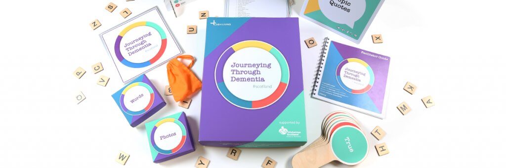 A photo of the Journeying Through Dementia resource kit laid out on the table