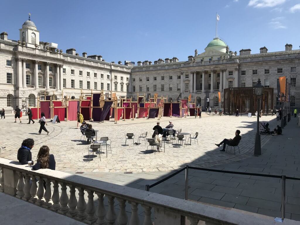 Outside London Design Biennale at Somerset House
